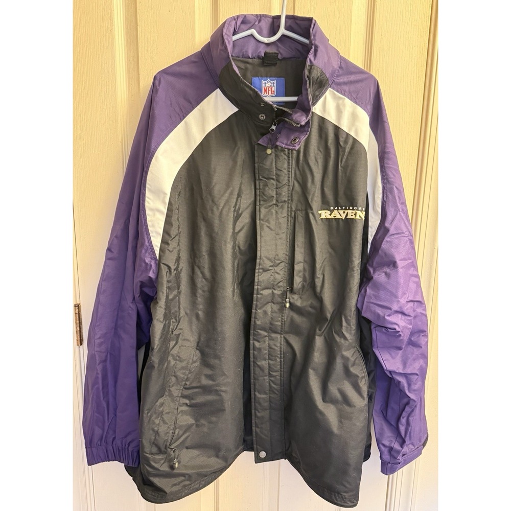 Vintage Baltimore Ravens Reebok Full Zip Up Jacket / Windbreaker Mens 2XL EUC